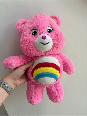Care Bears : Pink Plush Rainbow-Belly Bear Stuffed Toy - Soft Cuddly Companion